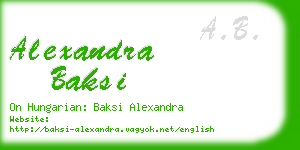 alexandra baksi business card